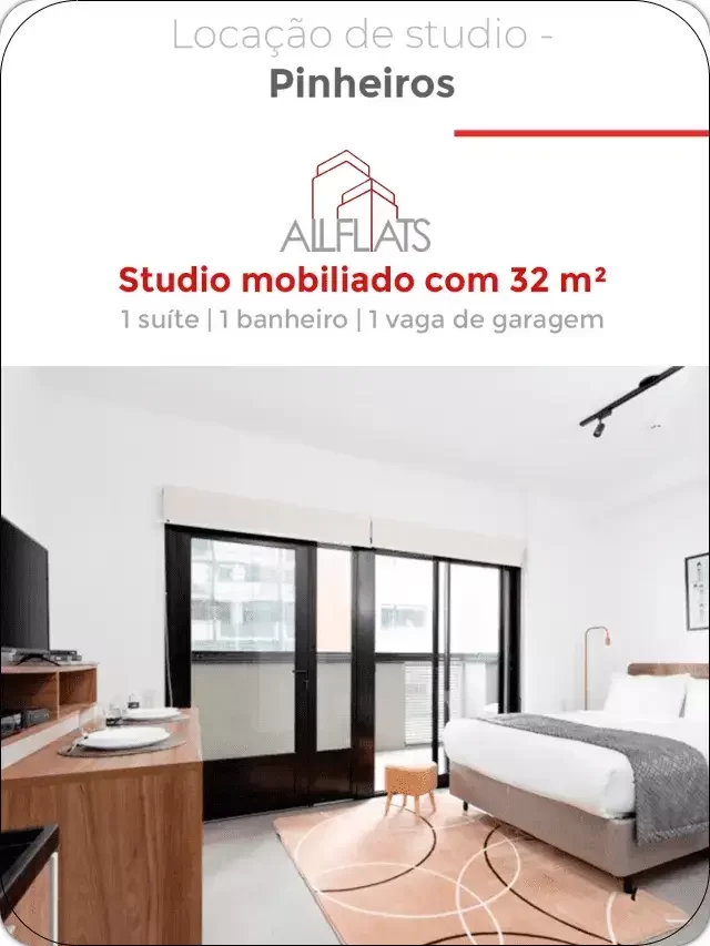 Studio com 1 dormitório para alugar, 32 m² em Pinheiros